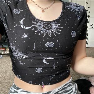 cropped open back shirt